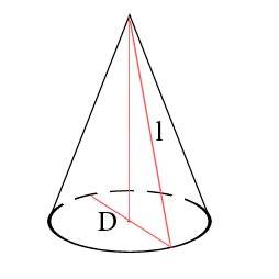 Вычислить площадь конуса через радиус