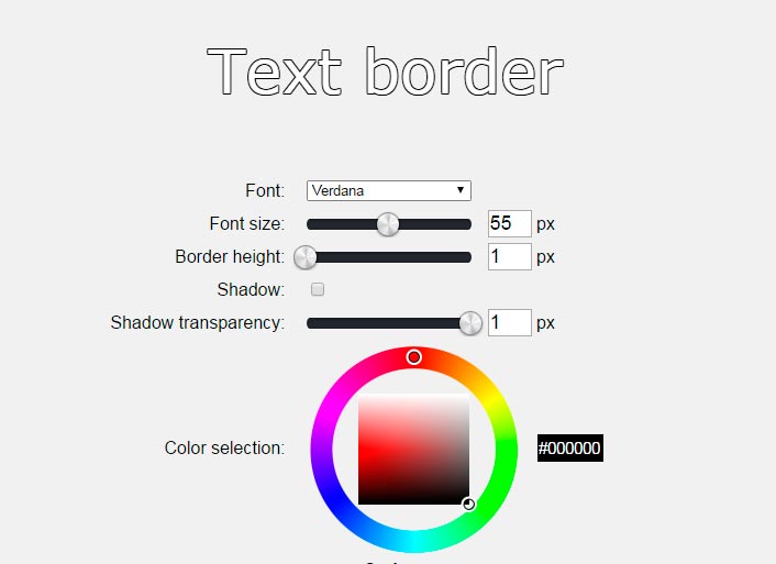 An example of application the CSS text-border online generator